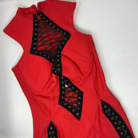 Agent Provocateur Skylar Red Corset Dress AP4 Large NWT